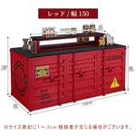 ディスプレイカウンター スチール製 インダストリアルデザイン コンテナ風 中島什器 展示キャビネット 店舗用 ショップ什器 サンプル展示 シルバー レッド 幅80cm／100cm おしゃれ