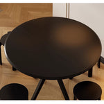 Casaconer | ダイニングテーブル・伸縮・6人・丸テーブル・半円形・120cm・伸長・丸・折りたたみ・90cm・円型・食卓テーブル・食卓テーブル・4人・6人掛け・おしゃれ・モダン・リビング・天然木・ブラック・ホワイト・省スペース