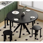 Casaconer | ダイニングテーブル・伸縮・6人・丸テーブル・半円形・120cm・伸長・丸・折りたたみ・90cm・円型・食卓テーブル・食卓テーブル・4人・6人掛け・おしゃれ・モダン・リビング・天然木・ブラック・ホワイト・省スペース