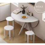 Casaconer | ダイニングテーブル・伸縮・6人・丸テーブル・半円形・120cm・伸長・丸・折りたたみ・90cm・円型・食卓テーブル・食卓テーブル・4人・6人掛け・おしゃれ・モダン・リビング・天然木・ブラック・ホワイト・省スペース