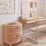 サイドテーブル,ナイトテーブル,ラタン,収納,リビング,寝室,ベッドルーム,木製,ナチュラル