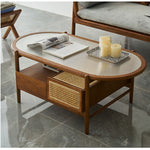 Casaconer | ローテーブル・ガラス・木製・ラタン・おしゃれ・北欧・韓国インテリア・リビング・収納・収納棚・110