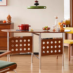 Casaconer | ダイニングテーブル・折りたたみ・4人・収納・奥行き80・幅150・おりたたみ・幅150cm・楕円・省スペース・食卓テーブル・作業台・モダンデザイン・スチール脚・ウォルナット/ナチュラル・おしゃれ・2~6人用・北欧