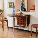 Casaconer | ダイニングテーブル・折りたたみ・4人・収納・奥行き80・幅150・おりたたみ・幅150cm・楕円・省スペース・食卓テーブル・作業台・モダンデザイン・スチール脚・ウォルナット/ナチュラル・おしゃれ・2~6人用・北欧