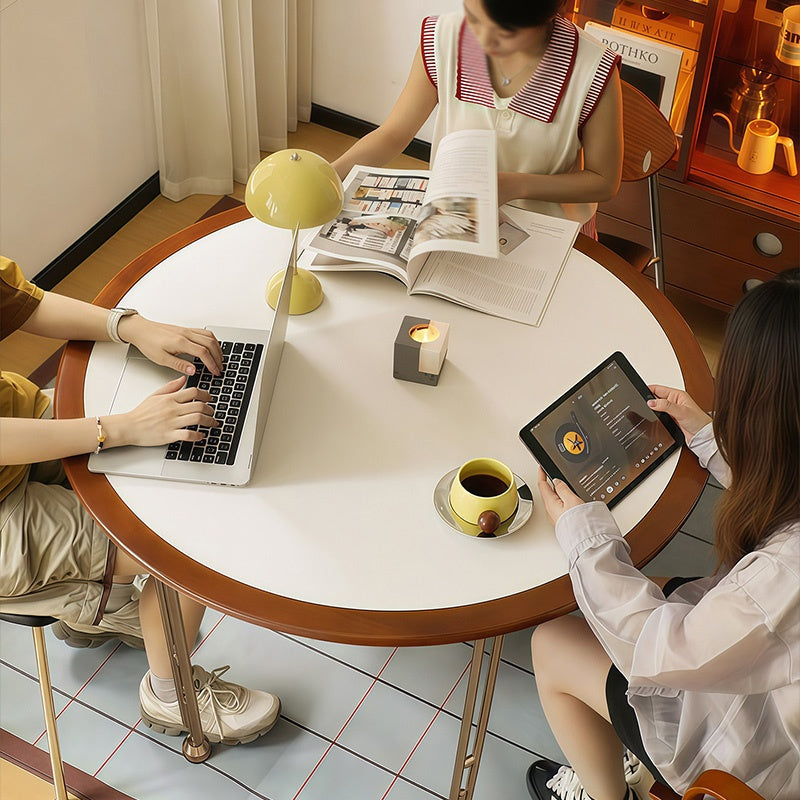 ダイニングテーブル 丸型 セラミック天板 北欧デザイン バウハウス風 円形テーブル スチール脚 コンパクト 家庭用 2人掛け 小さめ 食卓 ブラック ホワイト 幅100cm