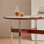 ダイニングテーブル 丸型 セラミック天板 北欧デザイン バウハウス風 円形テーブル スチール脚 コンパクト 家庭用 2人掛け 小さめ 食卓 ブラック ホワイト 幅100cm