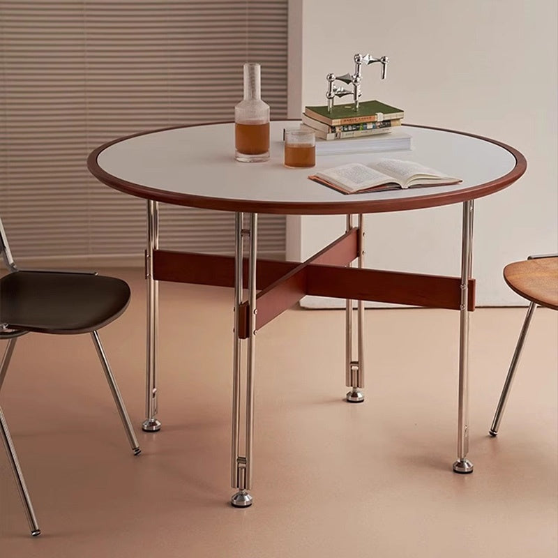 ダイニングテーブル 丸型 セラミック天板 北欧デザイン バウハウス風 円形テーブル スチール脚 コンパクト 家庭用 2人掛け 小さめ 食卓 ブラック ホワイト 幅100cm