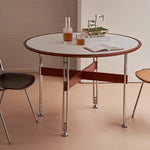 ダイニングテーブル 丸型 セラミック天板 北欧デザイン バウハウス風 円形テーブル スチール脚 コンパクト 家庭用 2人掛け 小さめ 食卓 ブラック ホワイト 幅100cm