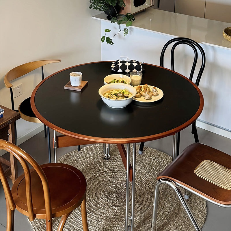 ダイニングテーブル 丸型 セラミック天板 北欧デザイン バウハウス風 円形テーブル スチール脚 コンパクト 家庭用 2人掛け 小さめ 食卓 ブラック ホワイト 幅100cm