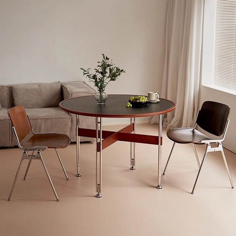 ダイニングテーブル 丸型 セラミック天板 北欧デザイン バウハウス風 円形テーブル スチール脚 コンパクト 家庭用 2人掛け 小さめ 食卓 ブラック ホワイト 幅100cm