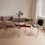 ダイニングテーブル 丸型 セラミック天板 北欧デザイン バウハウス風 円形テーブル スチール脚 コンパクト 家庭用 2人掛け 小さめ 食卓 ブラック ホワイト 幅100cm