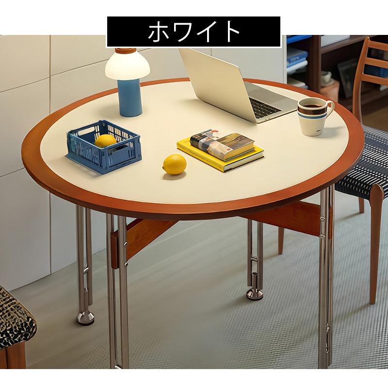 ダイニングテーブル 丸型 セラミック天板 北欧デザイン バウハウス風 円形テーブル スチール脚 コンパクト 家庭用 2人掛け 小さめ 食卓 ブラック ホワイト 幅100cm