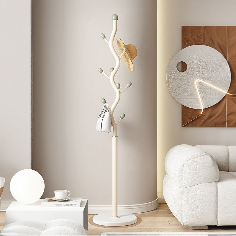 コートハンガー スチール製 高さ180cm ポールハンガー ハンガーラック 立て掛け式 衣類収納 洋服掛け 衣帽架 寝室 ベッドサイド 玄関 ホワイト／ブラック モダン デザイン