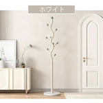 コートハンガー スチール製 高さ180cm ポールハンガー ハンガーラック 立て掛け式 衣類収納 洋服掛け 衣帽架 寝室 ベッドサイド 玄関 ホワイト／ブラック モダン デザイン