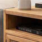 ナイトテーブル,サイドテーブル,ラタン,収納,リビング,寝室,ベッドルーム,ナチュラル,無垢材,特徴