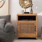ナイトテーブル,サイドテーブル,ラタン,収納,リビング,寝室,ベッドルーム,ナチュラル,無垢材