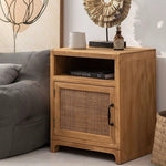 ナイトテーブル,サイドテーブル,ラタン,収納,リビング,寝室,ベッドルーム,ナチュラル,無垢材,安い