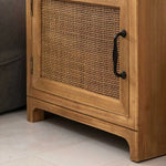 ナイトテーブル,サイドテーブル,ラタン,収納,リビング,寝室,ベッドルーム,ナチュラル,無垢材,かわいい