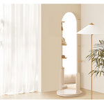 Casaconer | 全身鏡・スタンドミラー・360°回転・姿見・北欧風・収納付き・リビング・ベッドルーム・モダン・1人暮らし