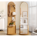 Casaconer | 全身鏡・スタンドミラー・360°回転・姿見・北欧風・収納付き・リビング・ベッドルーム・モダン・1人暮らし