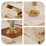 セラミック天板 ローテーブル 幅60+幅50 スチール製 リビングテーブル かわいい 小型 白 ホワイト ベージュ モダン デザイン おしゃれ センターテーブル コーヒーテーブル サイドテーブル ローテーブル 座卓 収納付 引き出し付き