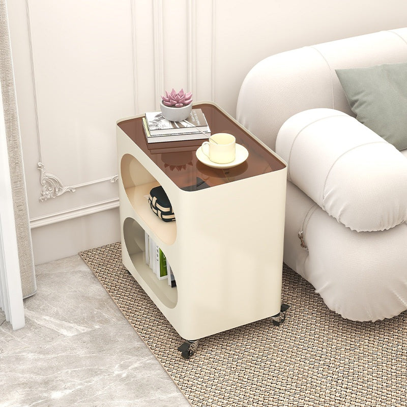 スチール サイドテーブル ローテーブル 可移動ワゴン 収納ラック ソファ横テーブル ミニテーブル 置物ラック 小型ワゴン 白 ホワイト 黒 ブラック おしゃれ 高級感 省スペース