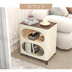 スチール サイドテーブル ローテーブル 可移動ワゴン 収納ラック ソファ横テーブル ミニテーブル 置物ラック 小型ワゴン 白 ホワイト 黒 ブラック おしゃれ 高級感 省スペース