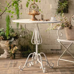 ガーデンテーブル フレンチレトロ 丸テーブル スチール製 小円卓 アンティーク調 カフェテーブル 屋外対応 庭 ガーデン テラス バルコニー ベランダ アフタヌーンティー おしゃれ