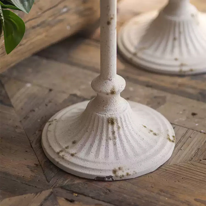 フラワーベース アンティーク調 フレンチレトロ ハイタイプ 床置き 花器 オブジェ ディスプレイ用 装飾 インテリア ホワイト リビング 玄関 バルコニー 高さ67cm／80cm