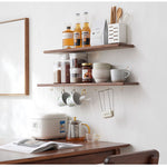 Casaconer | ウォールシェルフ・壁掛け棚・ラック・スパイスラック・ウォールラック・木製・ガード付き・収納棚・キッチン・トイレ壁棚・玄関・壁掛けラック・小物置き・省スペース・アンティーク・飾り棚・取り外し簡単・おしゃれ・飾り棚