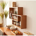 Casaconer | ウォールシェルフ・壁掛け棚・ラック・スパイスラック・ウォールラック・木製・ガード付き・収納棚・キッチン・トイレ壁棚・玄関・壁掛けラック・小物置き・省スペース・アンティーク・飾り棚・取り外し簡単・おしゃれ・飾り棚