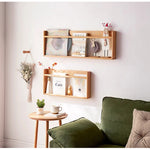 Casaconer | ウォールシェルフ・壁掛け棚・ラック・スパイスラック・ウォールラック・木製・ガード付き・収納棚・キッチン・トイレ壁棚・玄関・壁掛けラック・小物置き・省スペース・アンティーク・飾り棚・取り外し簡単・おしゃれ・飾り棚