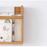 Casaconer | ウォールシェルフ・壁掛け棚・ラック・スパイスラック・ウォールラック・木製・ガード付き・収納棚・キッチン・トイレ壁棚・玄関・壁掛けラック・小物置き・省スペース・アンティーク・飾り棚・取り外し簡単・おしゃれ・飾り棚