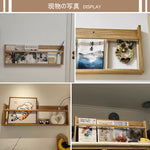 Casaconer | ウォールシェルフ・壁掛け棚・ラック・スパイスラック・ウォールラック・木製・ガード付き・収納棚・キッチン・トイレ壁棚・玄関・壁掛けラック・小物置き・省スペース・アンティーク・飾り棚・取り外し簡単・おしゃれ・飾り棚