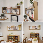 Casaconer | ウォールシェルフ・壁掛け棚・ラック・スパイスラック・ウォールラック・木製・ガード付き・収納棚・キッチン・トイレ壁棚・玄関・壁掛けラック・小物置き・省スペース・アンティーク・飾り棚・取り外し簡単・おしゃれ・飾り棚