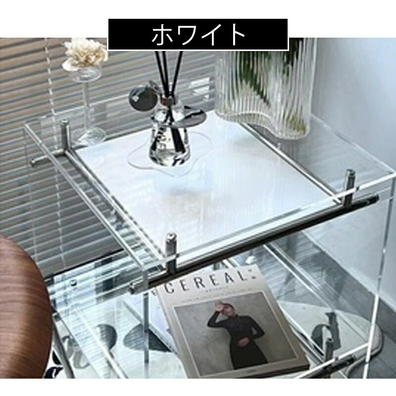 【5年保証】【完成品】スチール製 ローテーブル 楕円形 幅60cm 強化ガラス天板 かわいい 小型テーブル たたみ 窓際テーブル ベッドサイド ミニテーブル 飾り台 収納スペース付き ホワイト シンプル モダン ??感