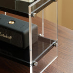 アクリル製 香水ラック 幅40cm 卓上2段収納 化粧品ラック ドレッサー整理 置物棚 透明デザイン 小物収納 おしゃれ シンプル 省スペース インテリアラック