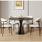 丸テーブル,ダイニングテーブル,2人掛け,4人掛け,食卓,食事テーブル,ブラック,セラミック,モダン,カフェ風な雰囲気