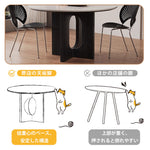 Casaconer | ダイニングテーブル・丸・黒・円形・円卓・直径120・丸テーブル・2人・丸・3人掛け・セラミック・食卓テーブル・円形・円型・木製・天然木・コーヒーテーブル・単品・ナチュラル・北欧・モダン・韓国・艶消し・黒・おしゃれ・アンティーク・ブラック