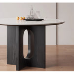 Casaconer | ダイニングテーブル・丸・黒・円形・円卓・直径120・丸テーブル・2人・丸・3人掛け・セラミック・食卓テーブル・円形・円型・木製・天然木・コーヒーテーブル・単品・ナチュラル・北欧・モダン・韓国・艶消し・黒・おしゃれ・アンティーク・ブラック