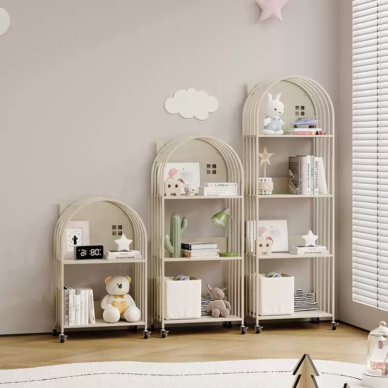 キッズ絵本ラック 幅50cm 2段／3段／4段 スチール製 収納ラック 落地式 キャスター付き おもちゃ収納 小型書棚 シンプルデザイン 大容量 展示ラック 子ども部屋収納