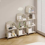 キッズ絵本ラック 幅50cm 2段／3段／4段 スチール製 収納ラック 落地式 キャスター付き おもちゃ収納 小型書棚 シンプルデザイン 大容量 展示ラック 子ども部屋収納