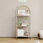 キッズ絵本ラック 幅50cm 2段／3段／4段 スチール製 収納ラック 落地式 キャスター付き おもちゃ収納 小型書棚 シンプルデザイン 大容量 展示ラック 子ども部屋収納