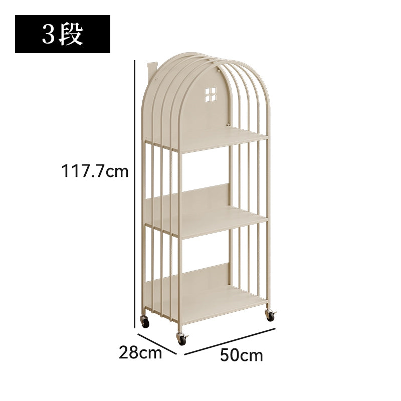 キッズ絵本ラック 幅50cm 2段／3段／4段 スチール製 収納ラック 落地式 キャスター付き おもちゃ収納 小型書棚 シンプルデザイン 大容量 展示ラック 子ども部屋収納