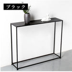 スチール製 コンソールテーブル 幅100cm 完成品 壁寄せテーブル ソファ後ろ収納 玄関ラック サイドボード 薄型 置物ラック マットブラック／ホワイト おしゃれ シンプル