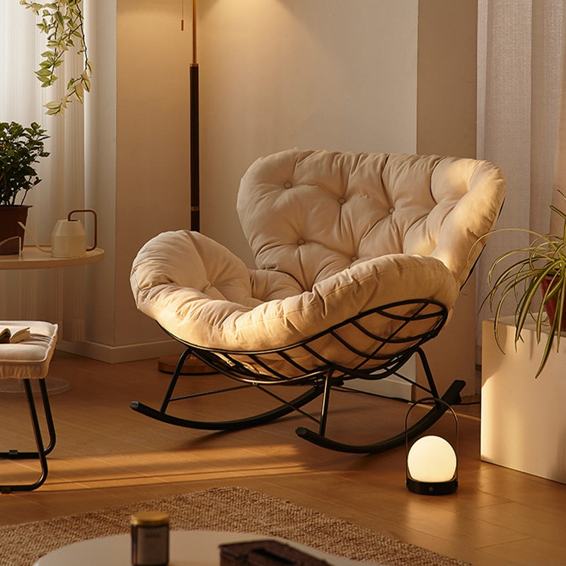 ロッキングチェア オットマンセット 椅子 リラックスチェア 北欧 おしゃれ ふかふか クッション 疲れない 背もたれ グレー ベージュ モダン イス 高級感