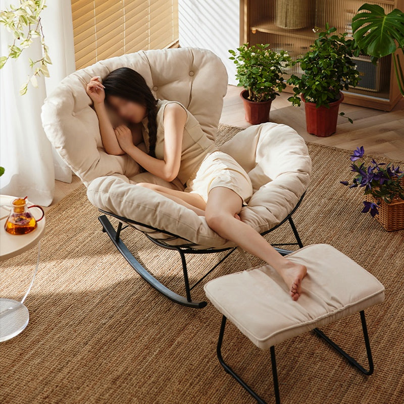 ロッキングチェア オットマンセット 椅子 リラックスチェア 北欧 おしゃれ ふかふか クッション 疲れない 背もたれ グレー ベージュ モダン イス 高級感