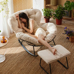 ロッキングチェア オットマンセット 椅子 リラックスチェア 北欧 おしゃれ ふかふか クッション 疲れない 背もたれ グレー ベージュ モダン イス 高級感