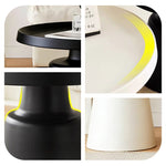 金属製 ローテーブル 白 丸 スチール 北欧 2個セット テーブル おしゃれ 丸テーブル リビングテーブル ちゃぶ台 70cm 丸型 円卓 かわいい センターテーブル 円 机 ホワイト 韓国 一人暮らし サイドテーブル ベッドサイド ホワイト＋ブラック デザイン シンプル