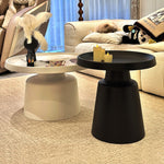 金属製 ローテーブル 白 丸 スチール 北欧 2個セット テーブル おしゃれ 丸テーブル リビングテーブル ちゃぶ台 70cm 丸型 円卓 かわいい センターテーブル 円 机 ホワイト 韓国 一人暮らし サイドテーブル ベッドサイド ホワイト＋ブラック デザイン シンプル